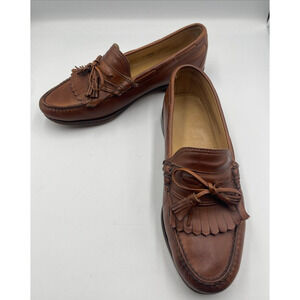 Allen Edmonds Kilt Tassel Loafers Brown‎ Leather Stoughton Sz 11.5 EEE PREPPY